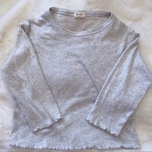 JOHN GALT LETTUCE TRIM ¾ SLEEVE TOP